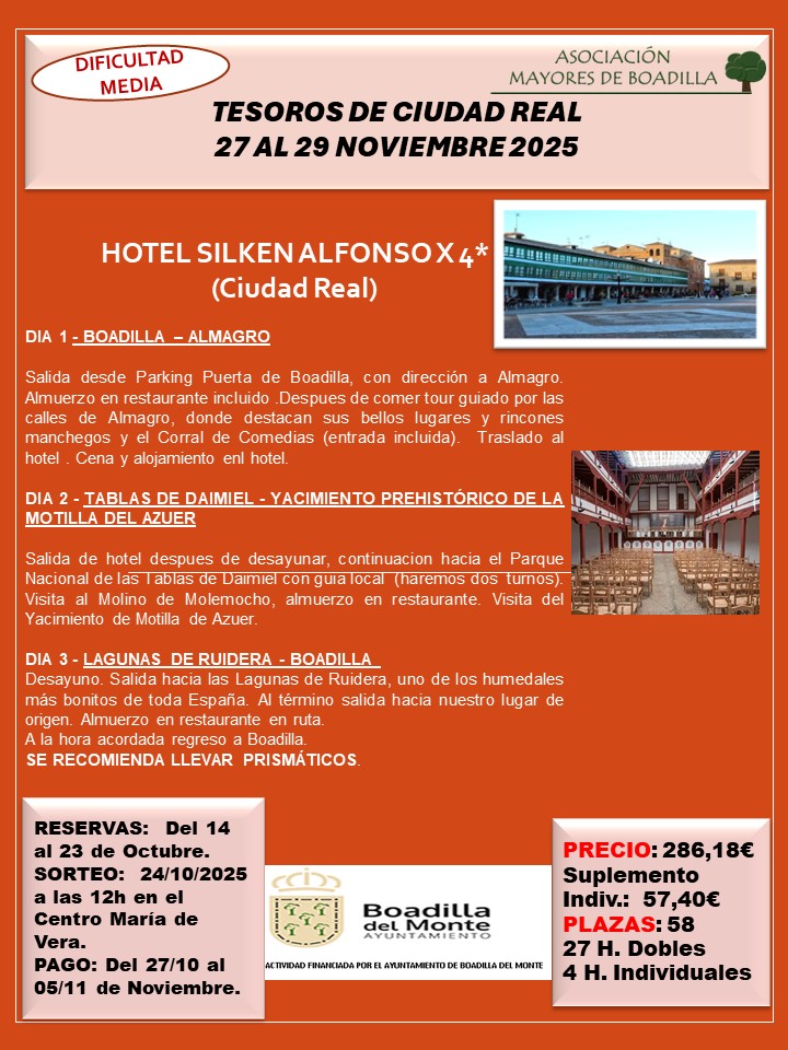 TESOROS DE CIUDAD REAL (27 AL 29 DE NOVIEMBRE 2025)